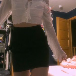 black mini skirt